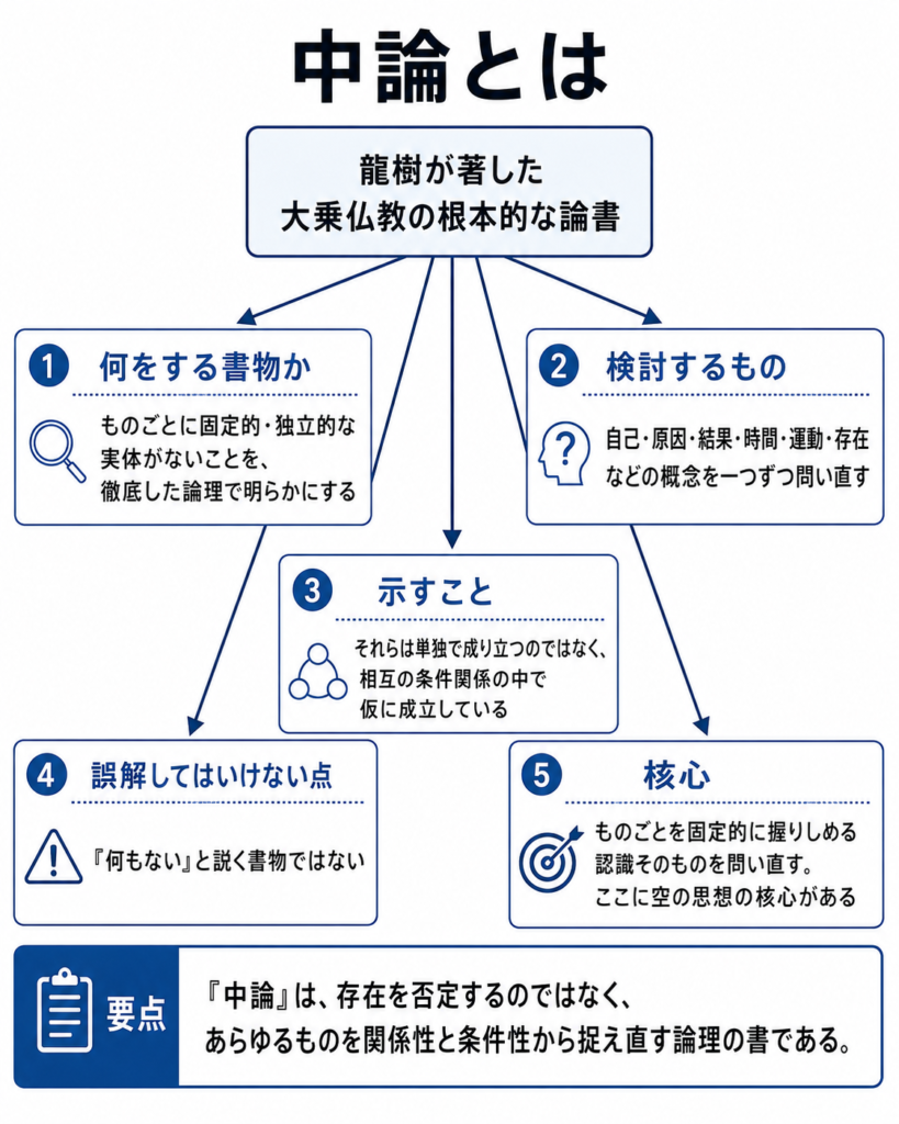 龍樹の中論が何を記しているのかを説明する