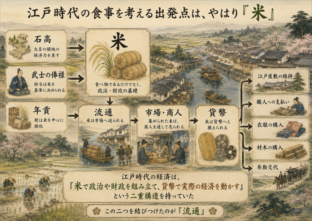 江戸時代の食事を考える出発点は、やはり「米」