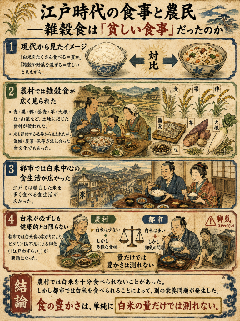 江戸時代の食事と農民――雑穀食は『貧しい食事』だったのかのイメージ