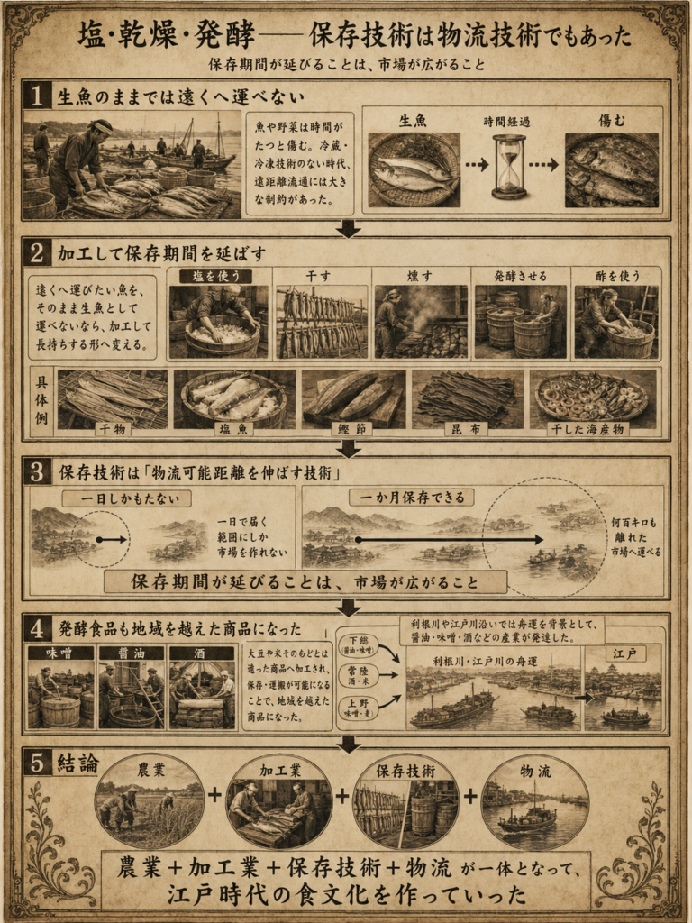 塩・乾燥・発酵――保存技術は物流技術でもあった