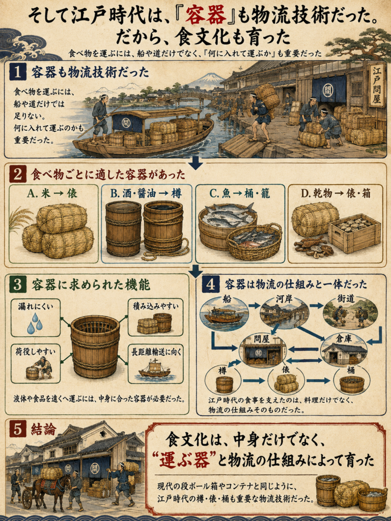 そして江戸時代は、「容器」も物流技術だった。だから、食文化も育ったの図