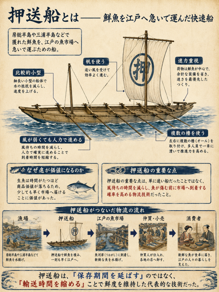 押送船とは――鮮魚を江戸へ急いで運んだ快速船の図