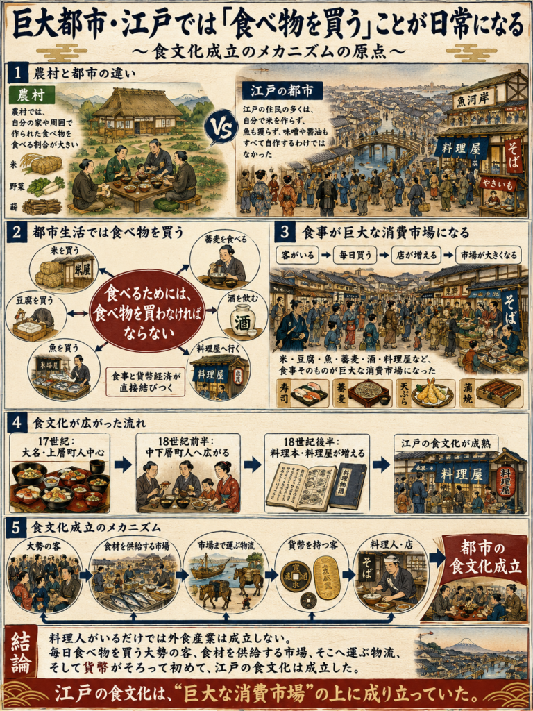 巨大都市・江戸では「食べ物を買う」ことが日常になる ~食文化成立のメカニズムの原点~