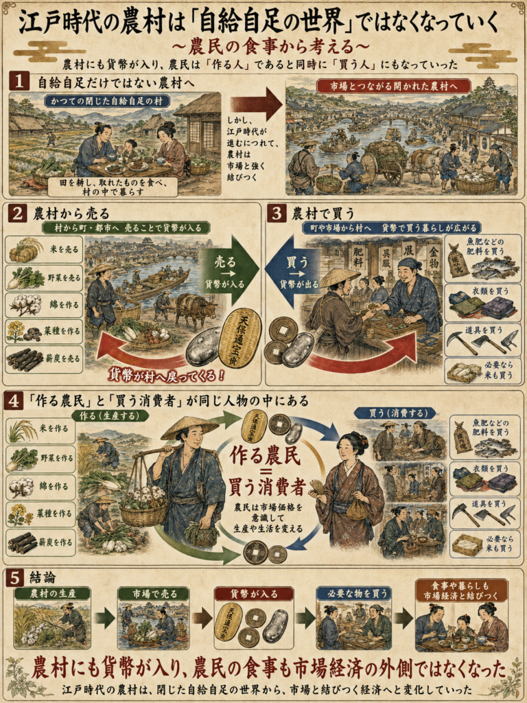 江戸時代の農村は「自給自足の世界」ではなくなっていく ~農民の食事から考える~の図