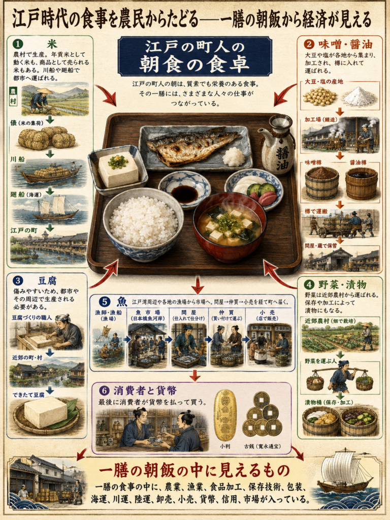 江戸時代の食事を農民からたどる――一膳の朝飯から経済が見えるの図